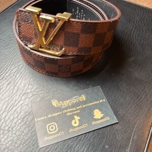 Louis Vuitton Men’s Monogram Leather Belt – Brown Monogram – Size 42